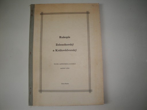 Rukopis Zelenohorský a Královédvorský-Julius Enders