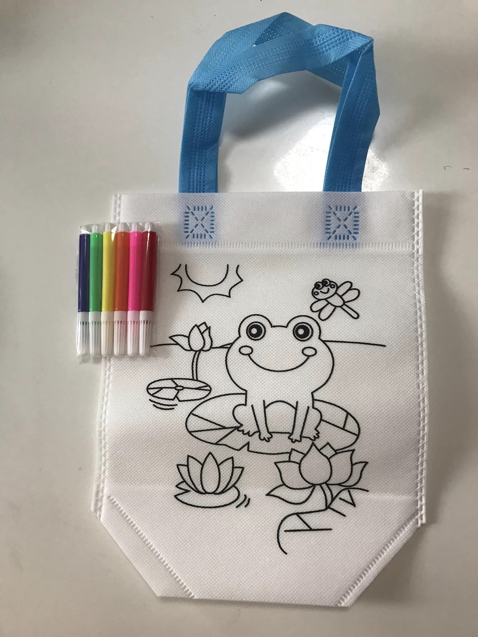 Taška k vybarvení-žabka