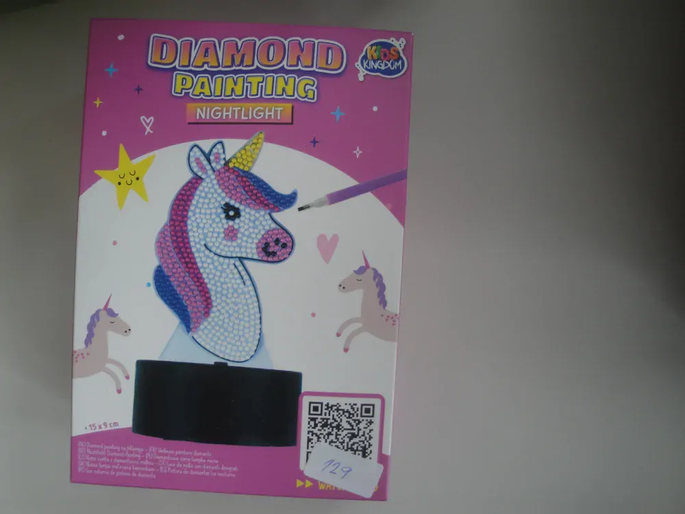 Diamantové tvoření-lampička-jednorožec