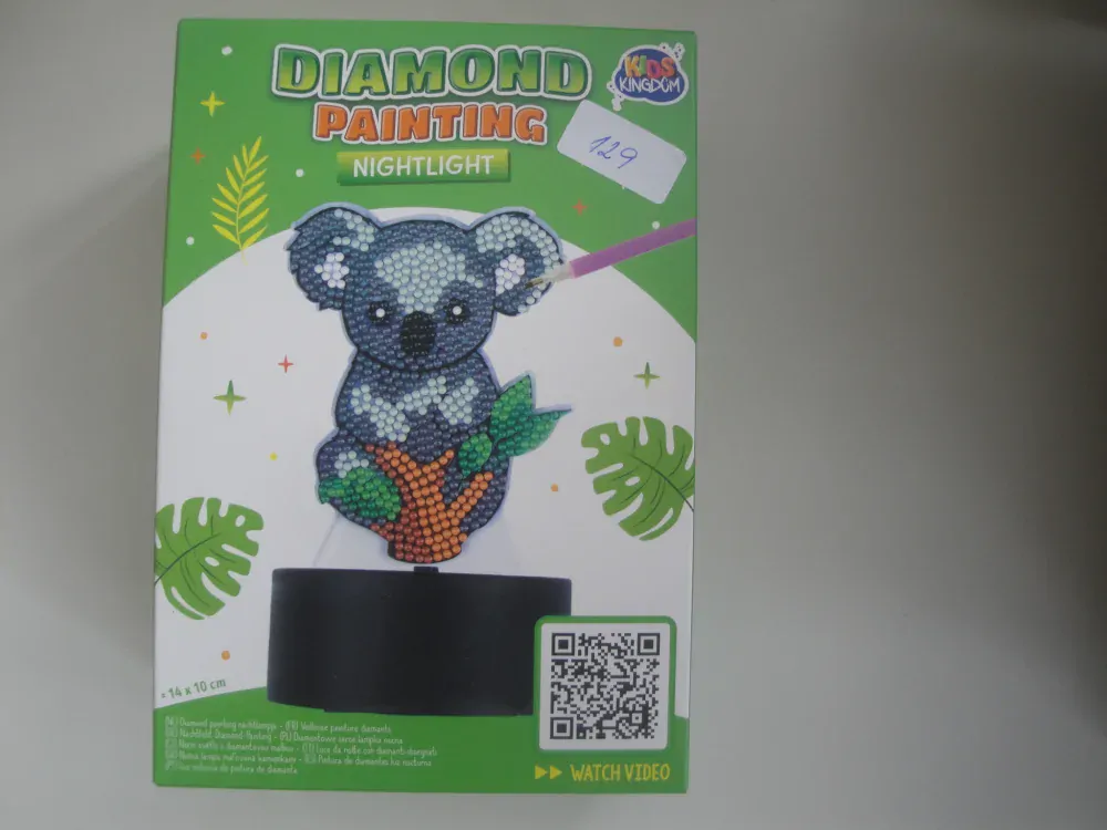 Diamantové tvoření-lampička-koala