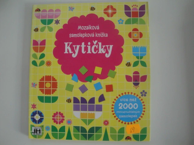 Mozaiková samolepková knížka kytičky